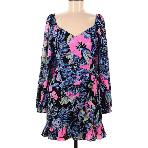 Lilly Pulitzer Lila Dress Long Sleeve Dress in Onyx Earned Stripes - Picture 4 of 15